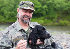 veteran with dog small