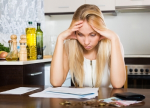 woman with bills small