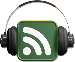 Image of a podcast symbol with headphones